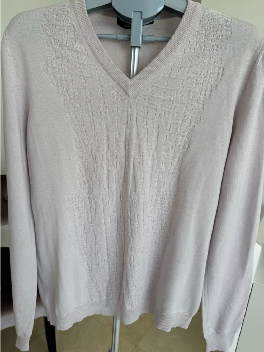 Roberto Cavalli Light Lavender Knit Sweater, made in Italy, Xl